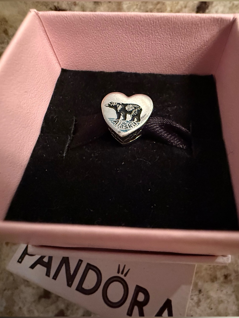 Pandora Alaska Exclusive Bear Flag Stars Travel Destination Charm